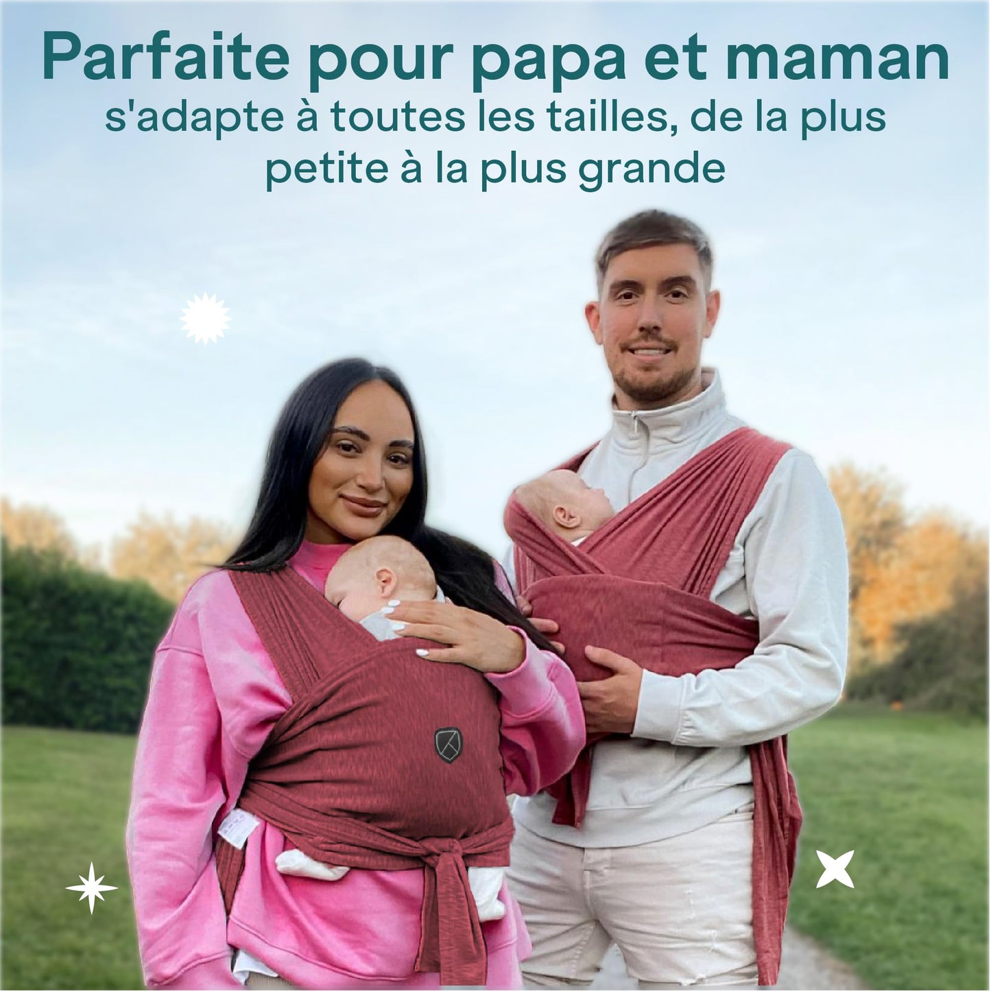 Koala Bébé Écharpe de Portage Réglable – Facile à Enfiler, Unisexe, Noir