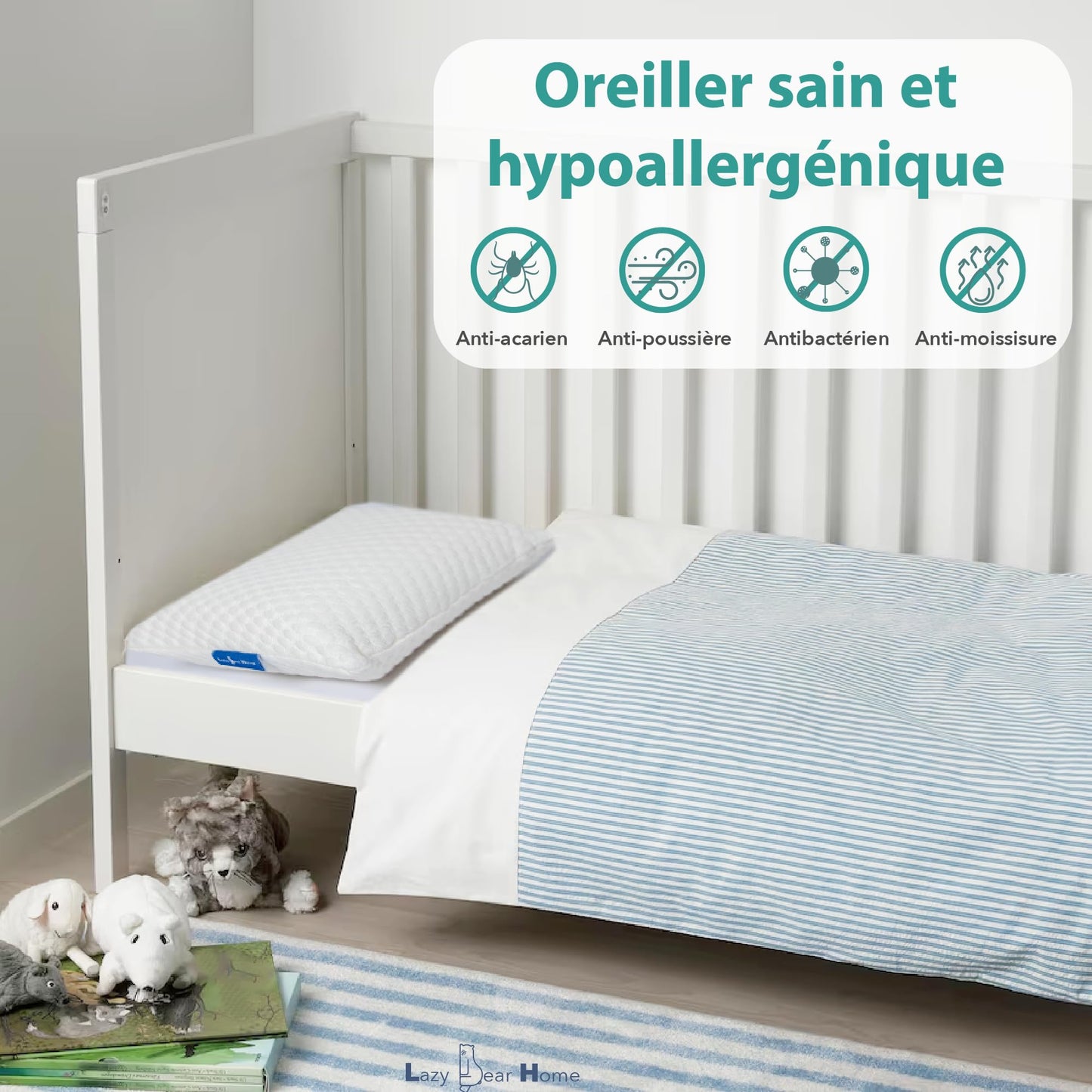 Lazy Bear Home – Oreiller Mémoire de Forme Ergonomique