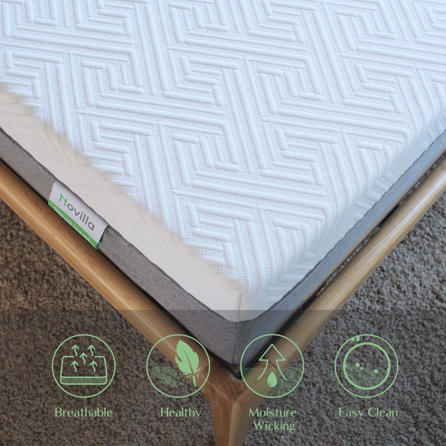 Matelas Réversible – Fibres de Bambou et Mousse Gel à Mémoire de Forme