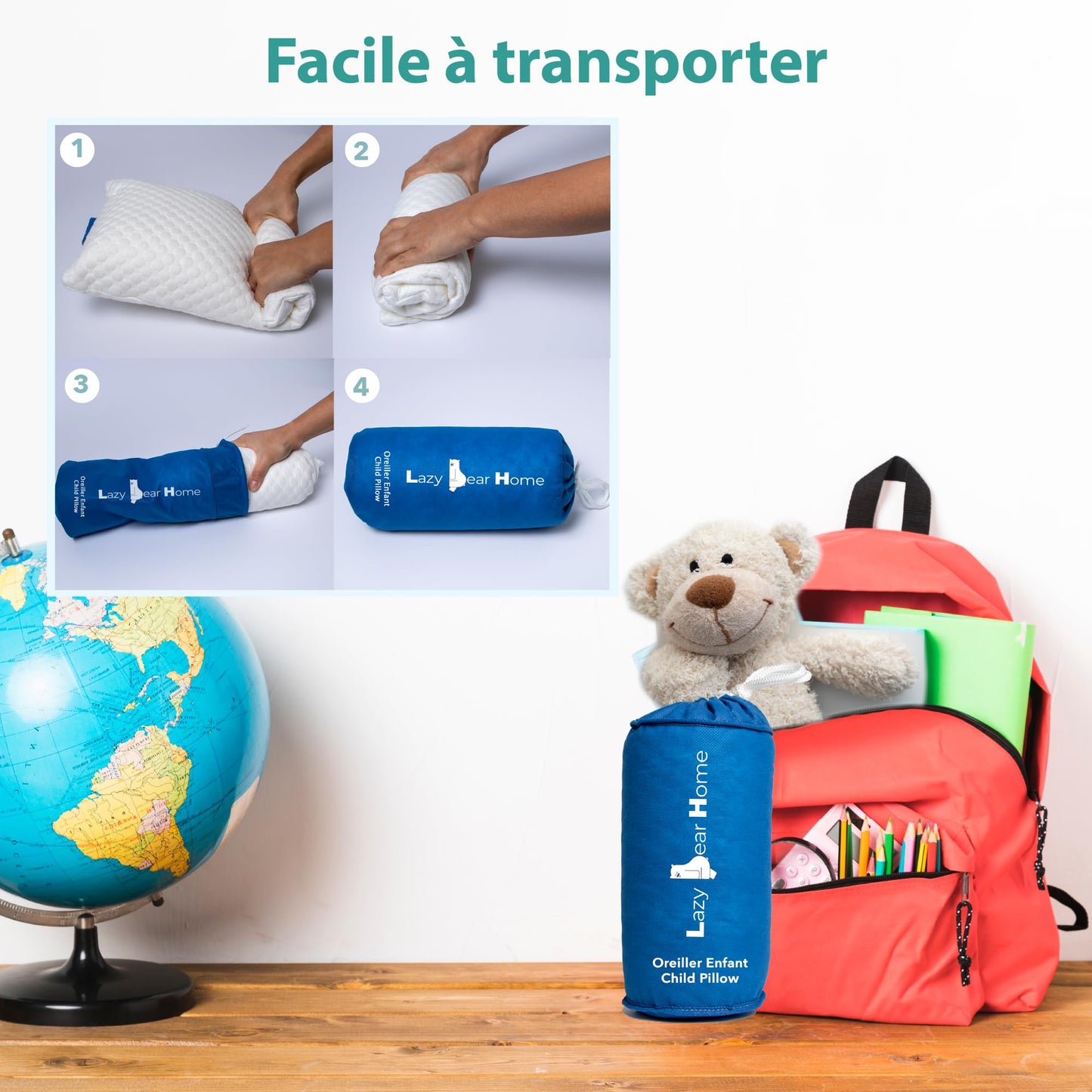 Lazy Bear Home – Oreiller Mémoire de Forme Ergonomique