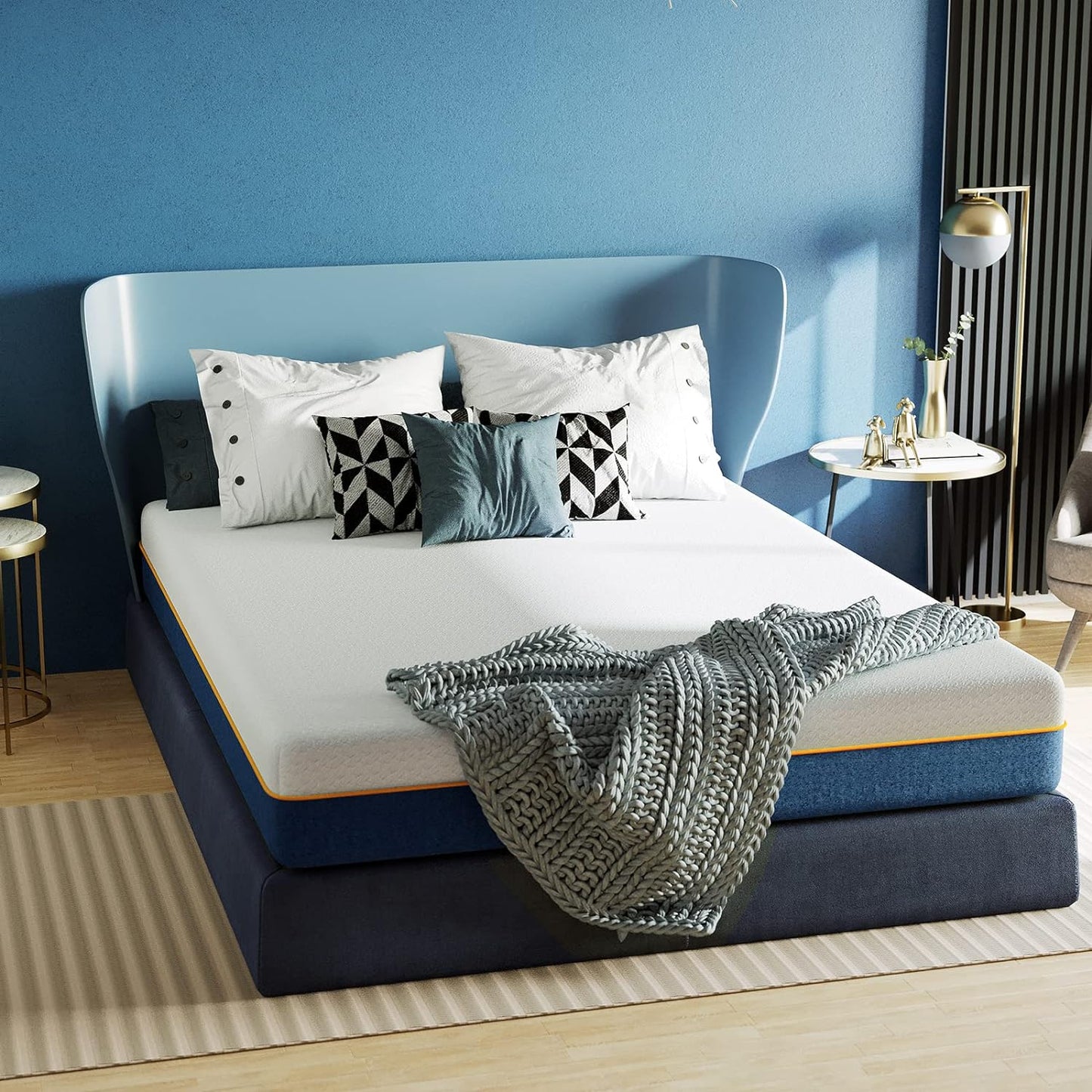 Matelas – Mousse Gel Mémoire, Latex 7 Zones, Confort et Soutien Ergonomique