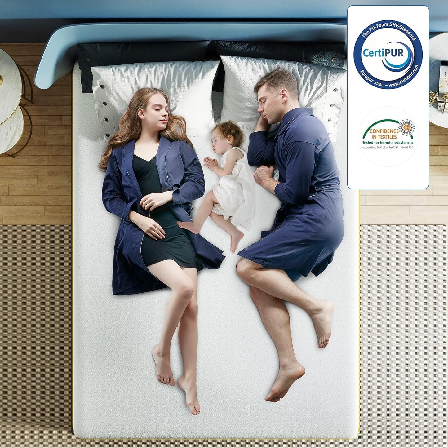 Matelas – Mousse Gel Mémoire, Latex 7 Zones, Confort et Soutien Ergonomique