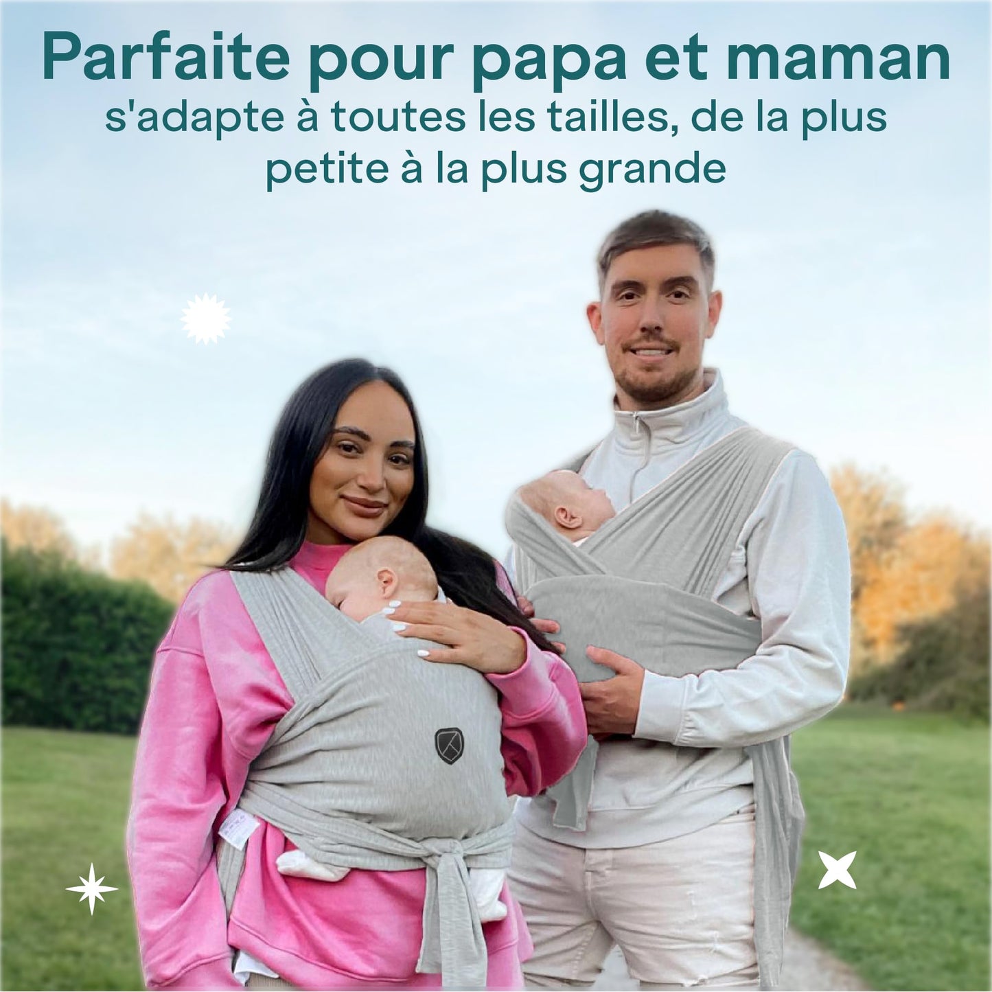 Koala Bébé Écharpe de Portage Réglable – Facile à Enfiler, Unisexe, Noir