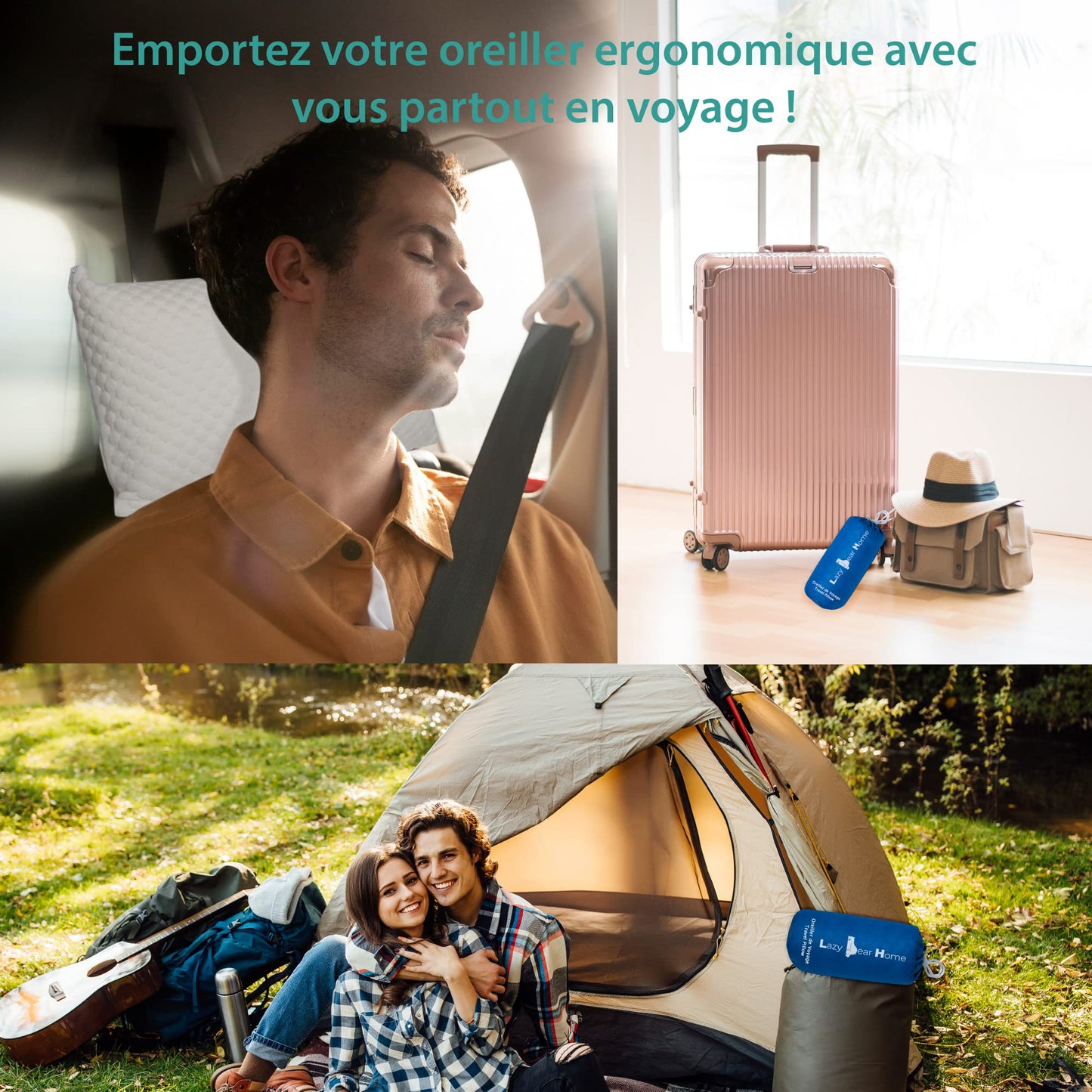Lazy Bear Home – Oreiller Mémoire de Forme Ergonomique