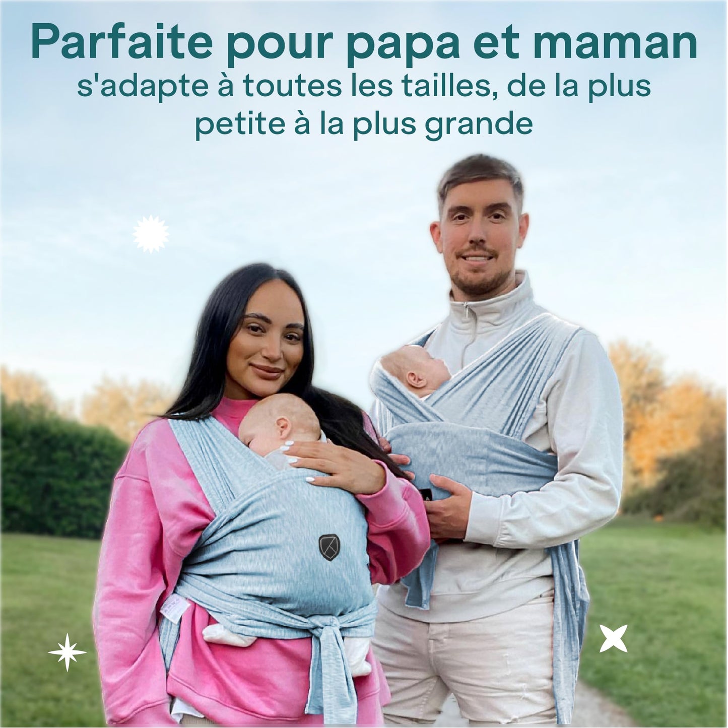 Koala Bébé Écharpe de Portage Réglable – Facile à Enfiler, Unisexe, Noir