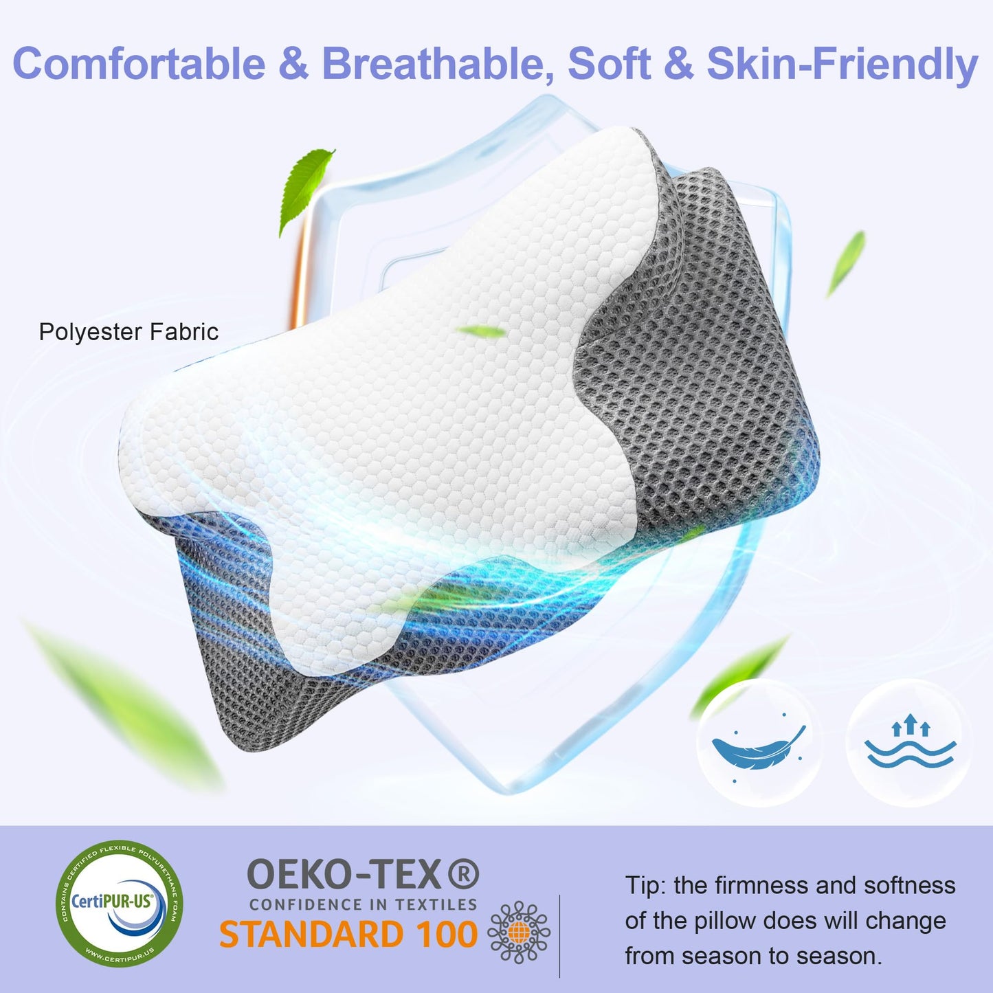 Oreiller Cervical Ergonomique en Mousse à Mémoire – Confort Absolu pour un Sommeil Réparateur