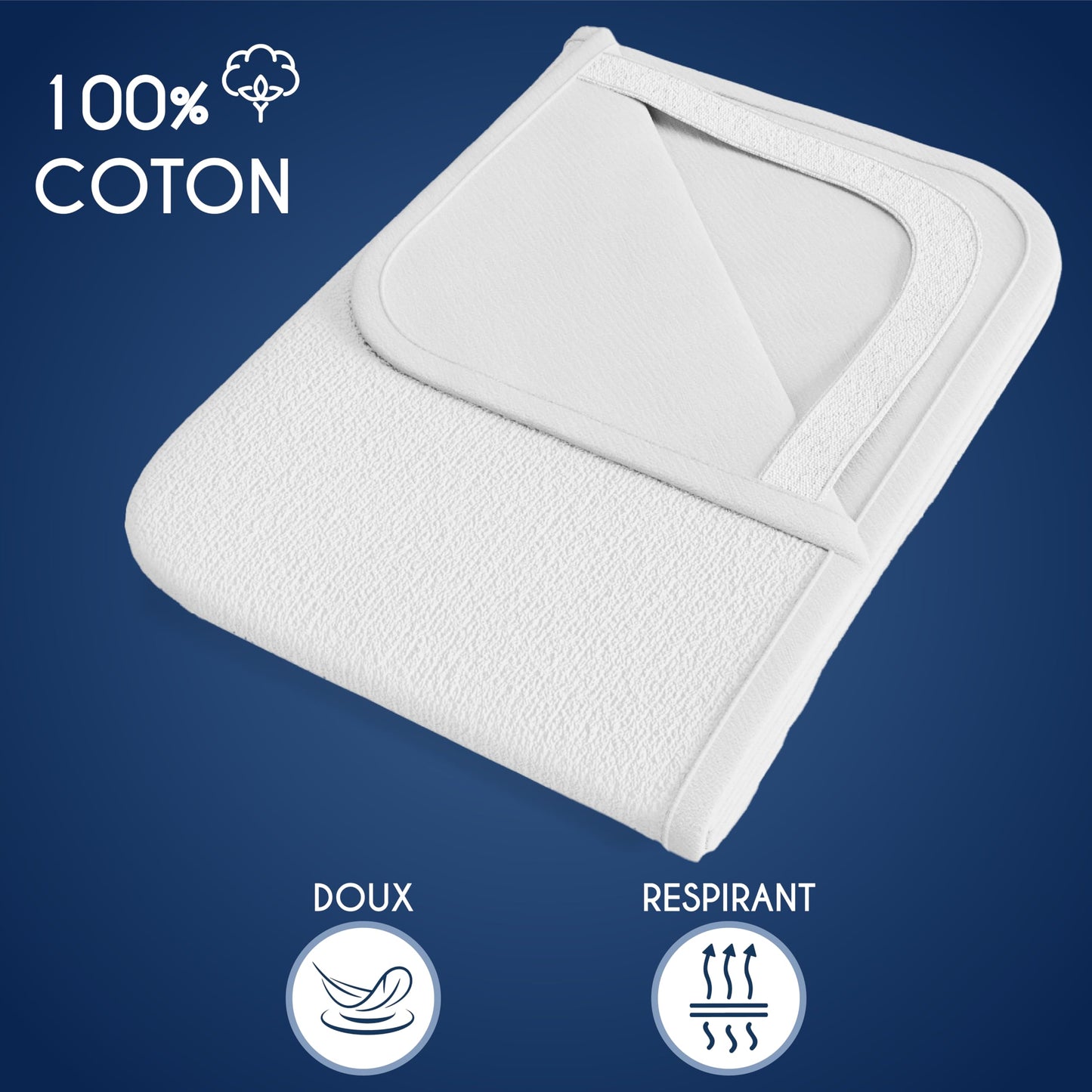 Protège Matelas Imperméable Oeko-TEX – Alèse en Coton Respirant avec 4 Coins Élastiques