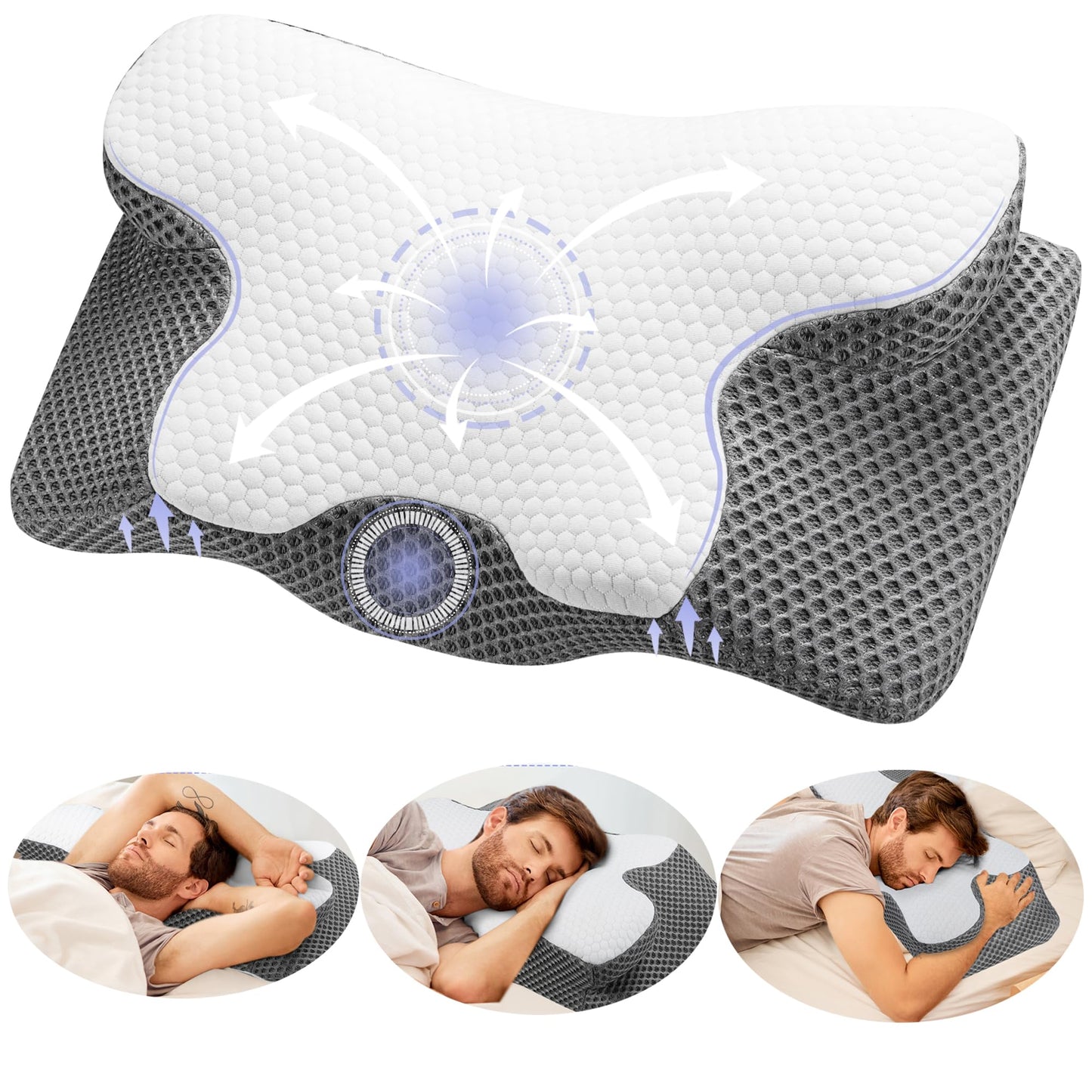 Oreiller Cervical Ergonomique en Mousse à Mémoire – Confort Absolu pour un Sommeil Réparateur