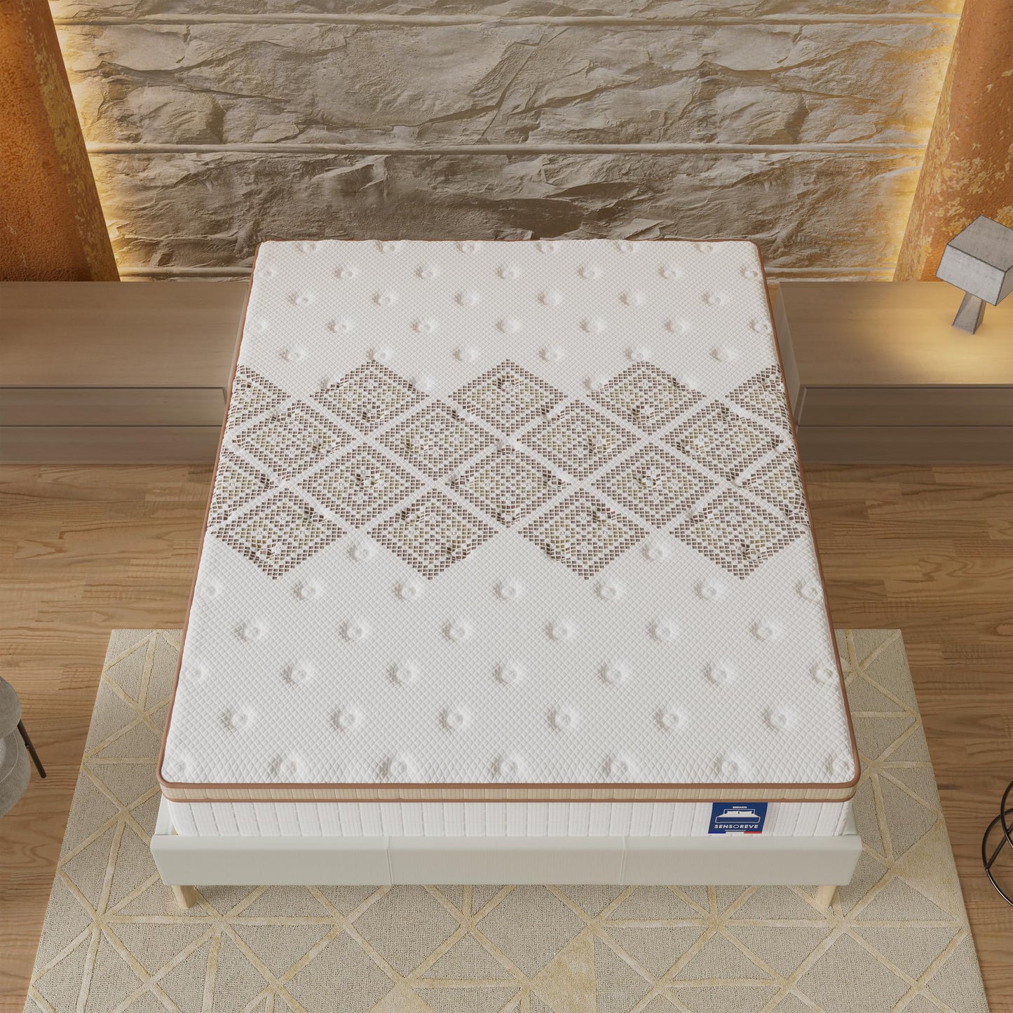 Matelas Sensoreve – Ressorts Ensachés, Mousse Haute Densité, Confort Hôtelier