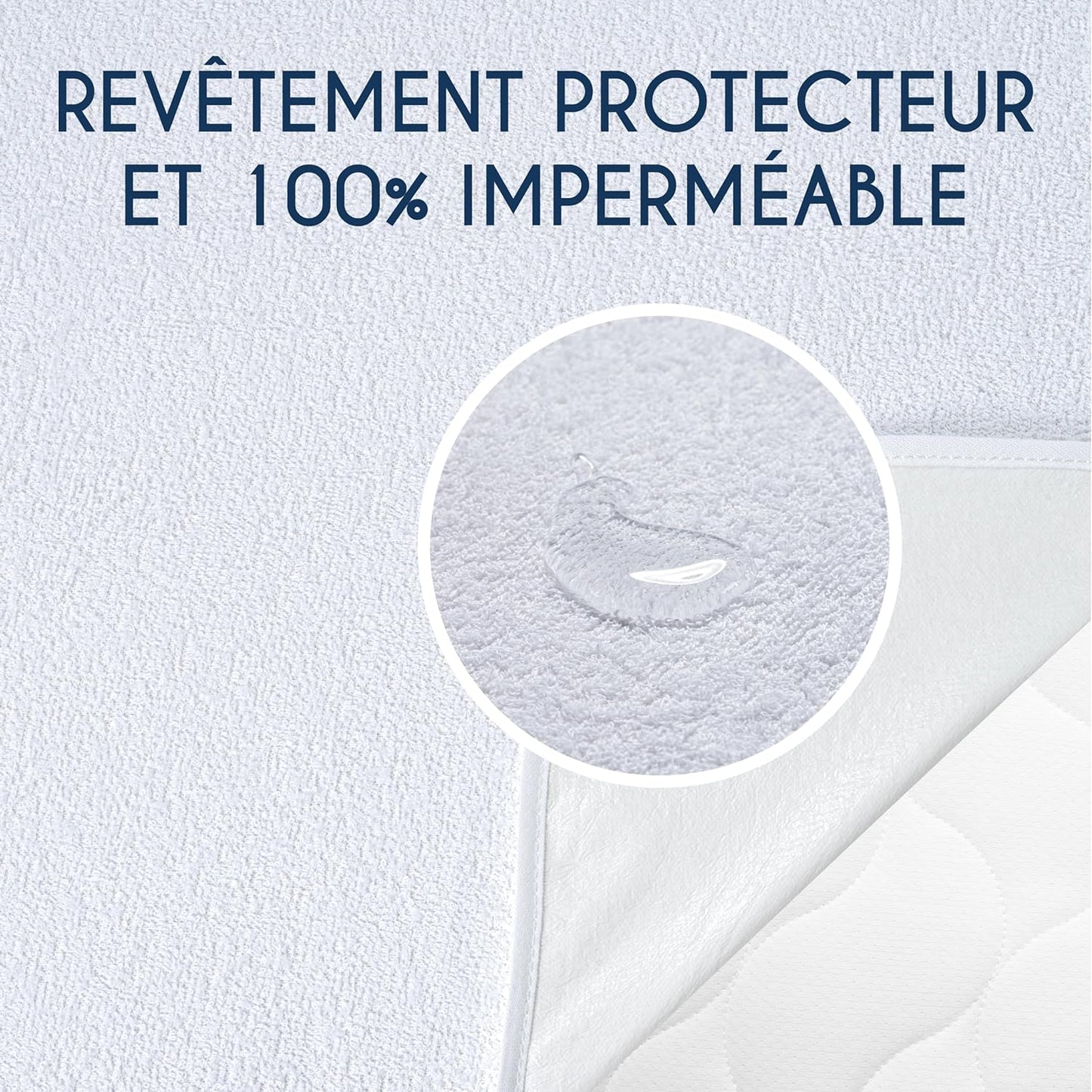 Protège Matelas Imperméable Oeko-TEX – Alèse en Coton Respirant avec 4 Coins Élastiques