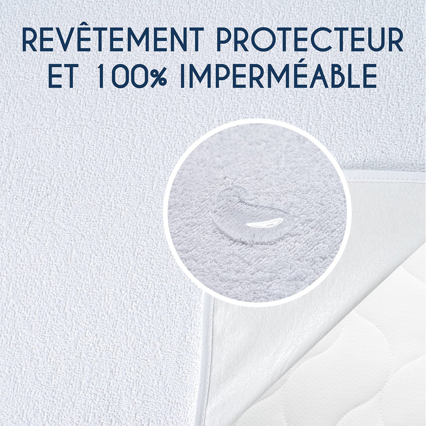 Protège Matelas Imperméable Oeko-TEX – Alèse en Coton Respirant avec 4 Coins Élastiques