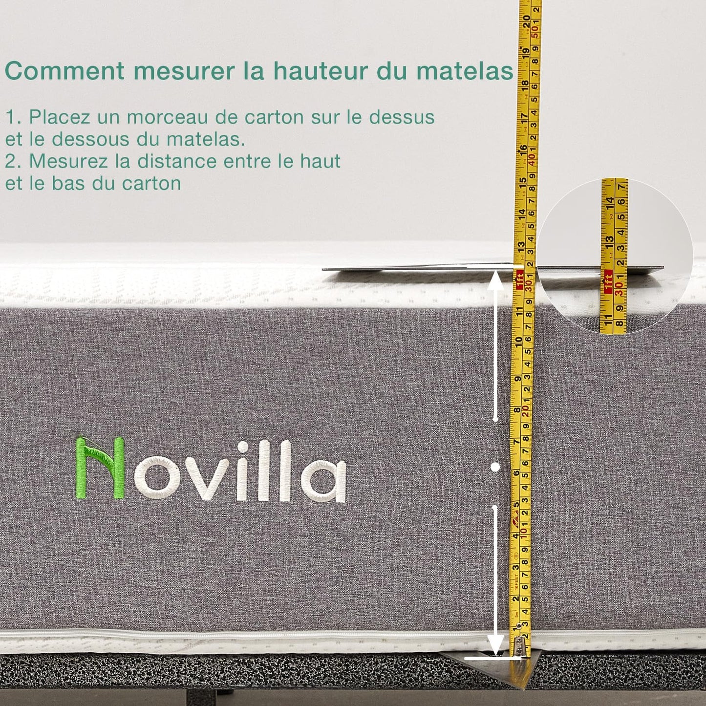 Matelas Réversible – Fibres de Bambou et Mousse Gel à Mémoire de Forme