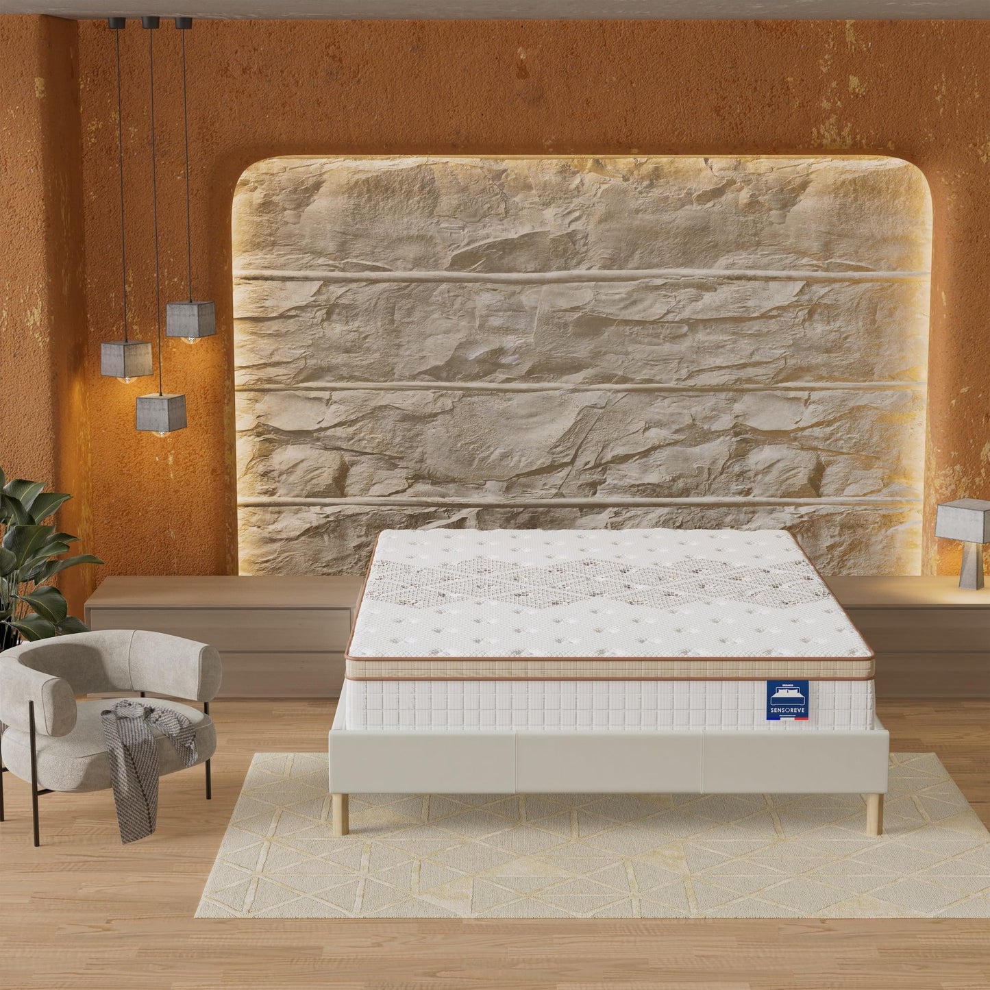 Matelas Sensoreve – Ressorts Ensachés, Mousse Haute Densité, Confort Hôtelier