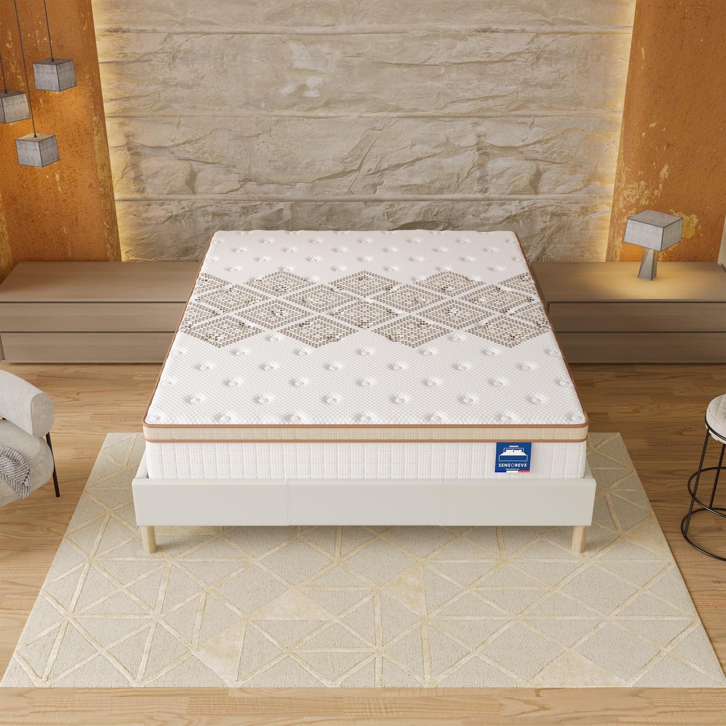 Matelas Sensoreve – Ressorts Ensachés, Mousse Haute Densité, Confort Hôtelier