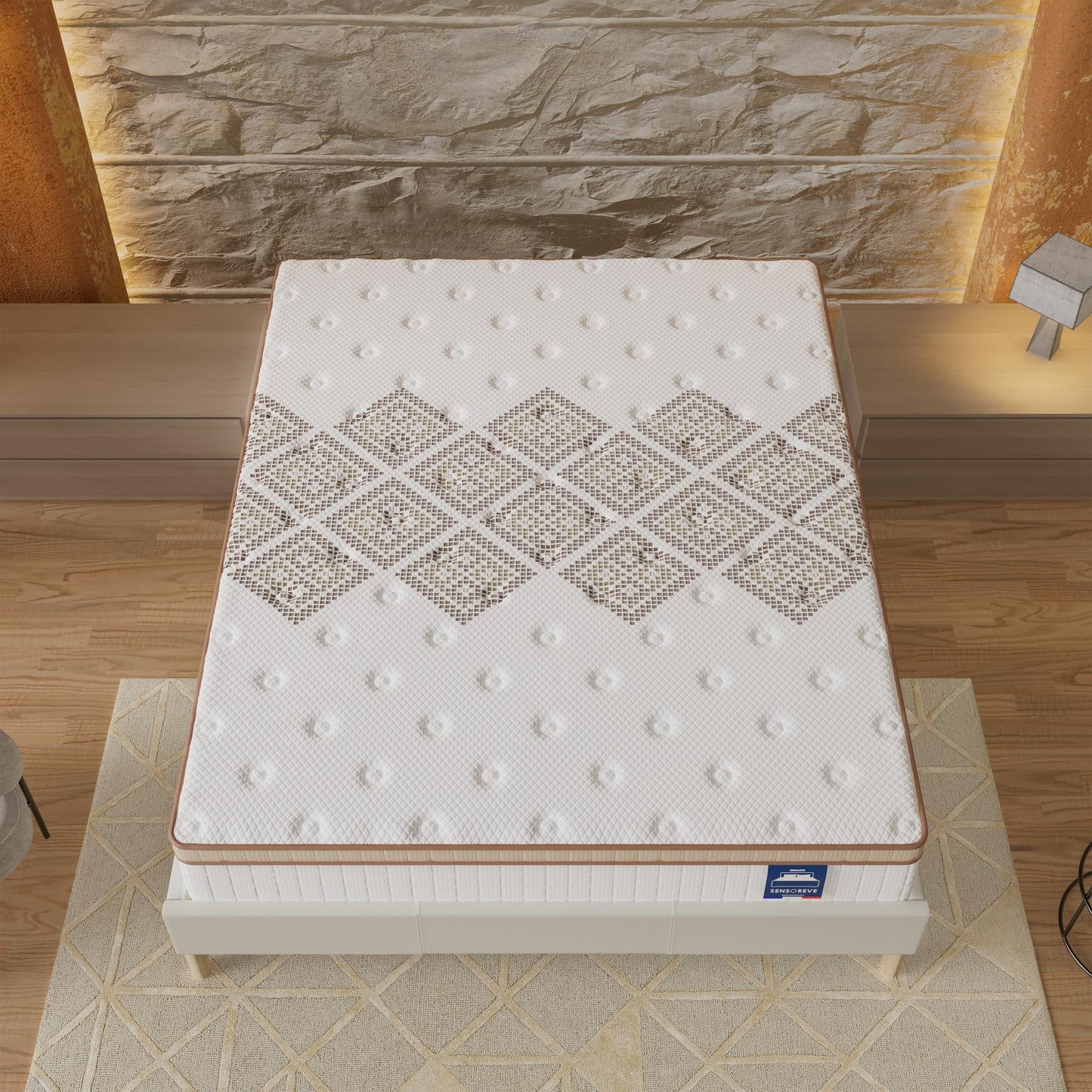 Matelas Sensoreve – Ressorts Ensachés, Mousse Haute Densité, Confort Hôtelier