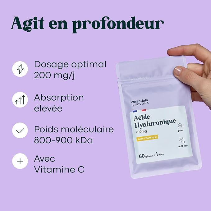 Supplément d'Acide Hyaluronique & Vitamine C - 200mg