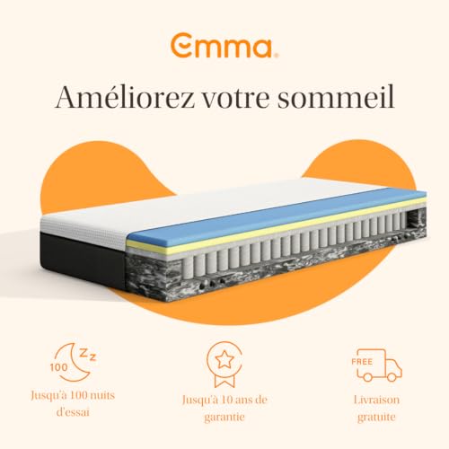 Emma Hybride Matelas | 5 Zones de Confort, Hauteur 25 cm