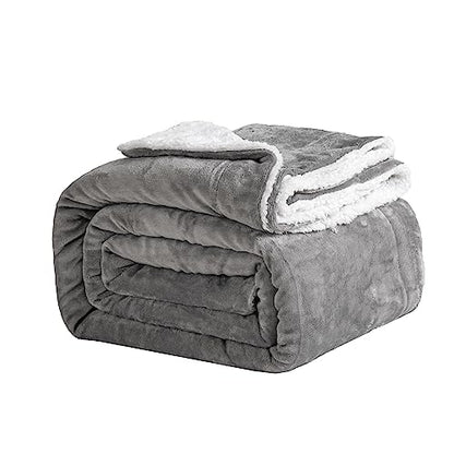 Couverture Polaire Grise en Sherpa