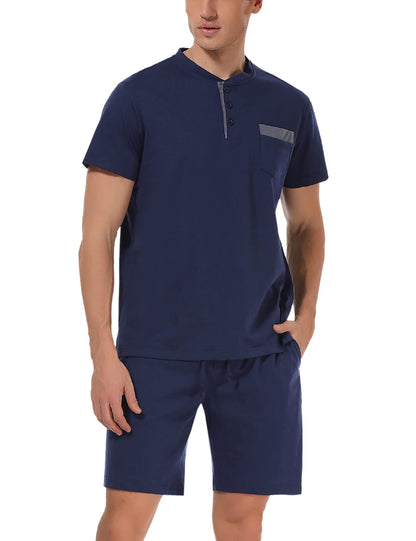 Pyjama Homme Coton Été – Ensemble Confortable et Décontracté