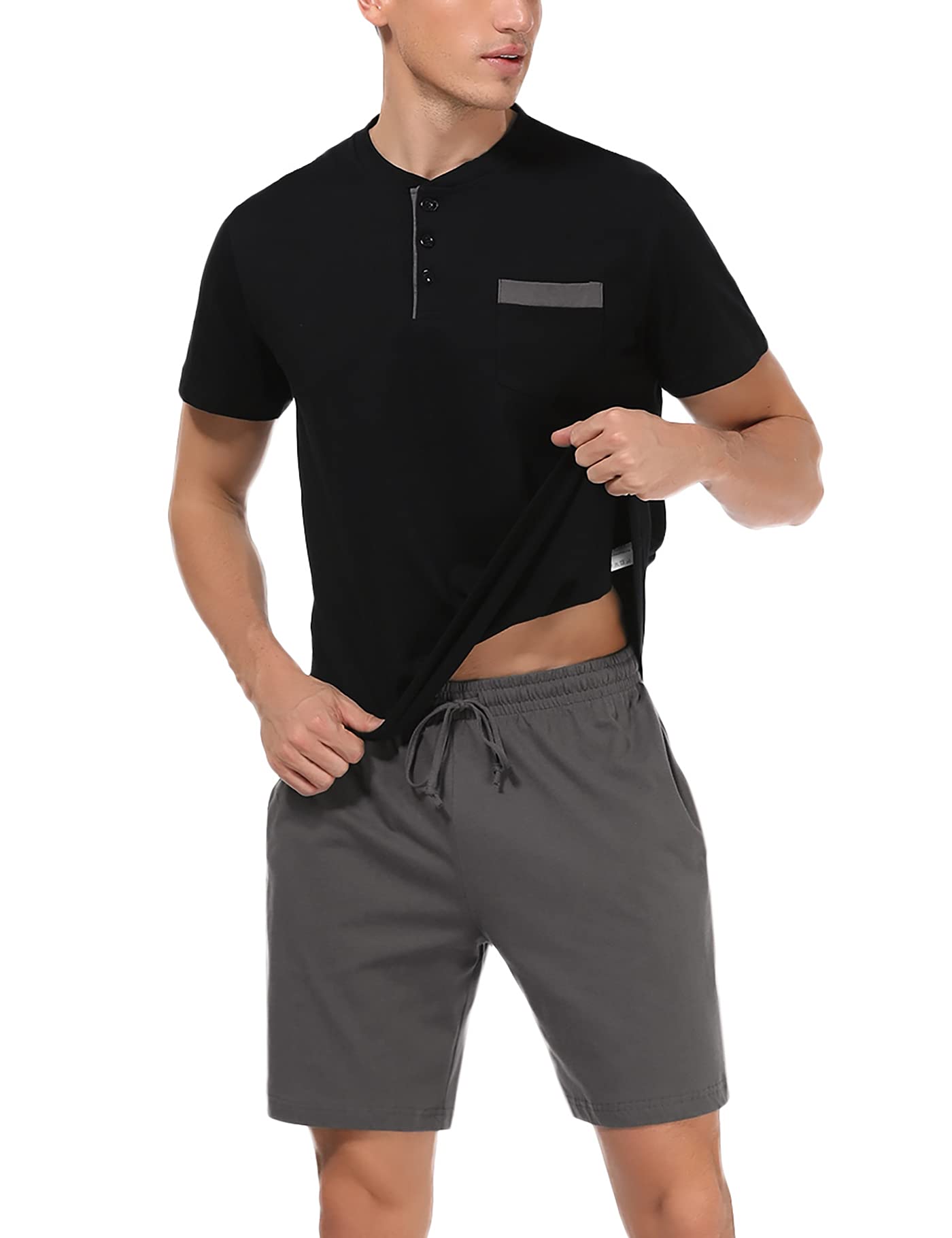 Pyjama Homme Coton Été – Ensemble Confortable et Décontracté