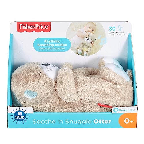 Fisher-Price Ma Loutre Câlins Bonne Nuit – Peluche Veilleuse Musicale pour Bébé