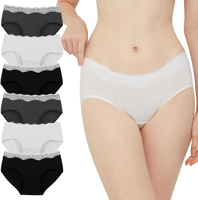 Culotte Femme Coton Taille Basse - Lot de 6