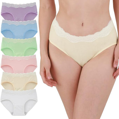 Culotte Femme Coton Taille Basse - Lot de 6