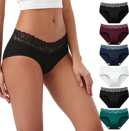 Culotte Femme Coton Taille Basse - Lot de 6