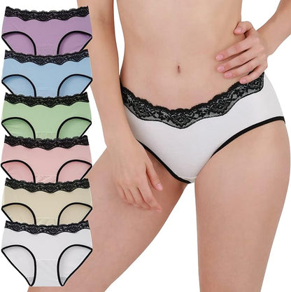 Culotte Femme Coton Taille Basse - Lot de 6