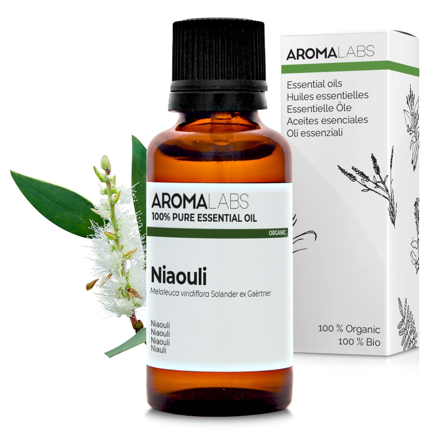 Huile Essentielle BIO Niaouli | 100% Pure, Naturelle, Chémotypée - 30mL
