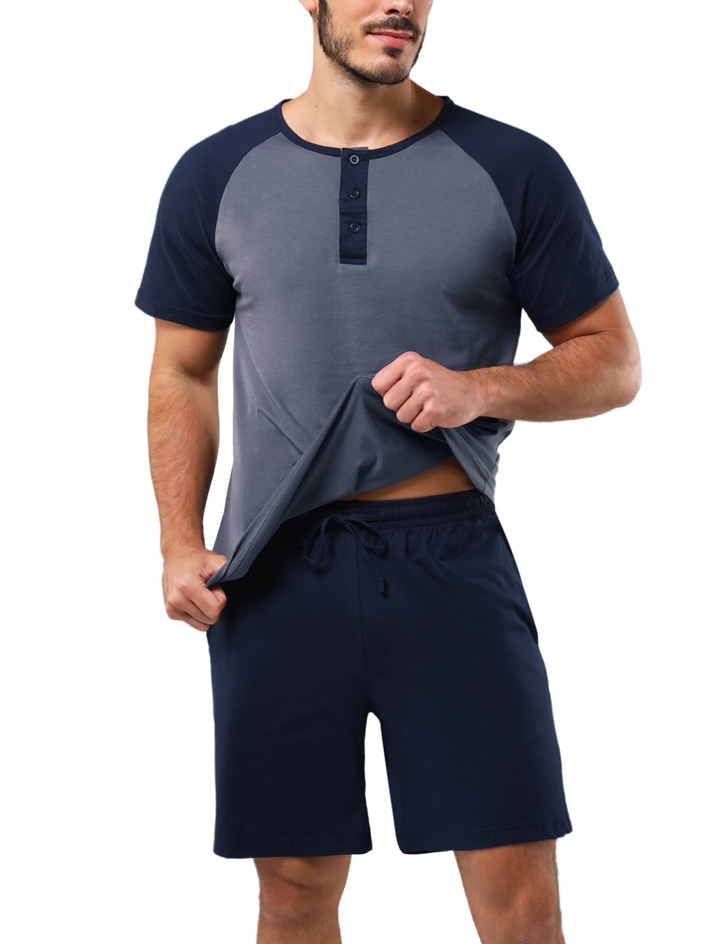 Pyjama Homme Coton Été – Ensemble Confortable et Décontracté