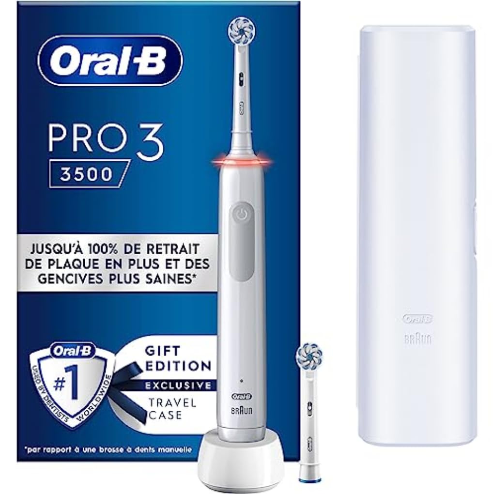 Oral-B Pro 3 3000 Brosse à Dents Électrique – Technologie 3D et Contrôle de la Pression