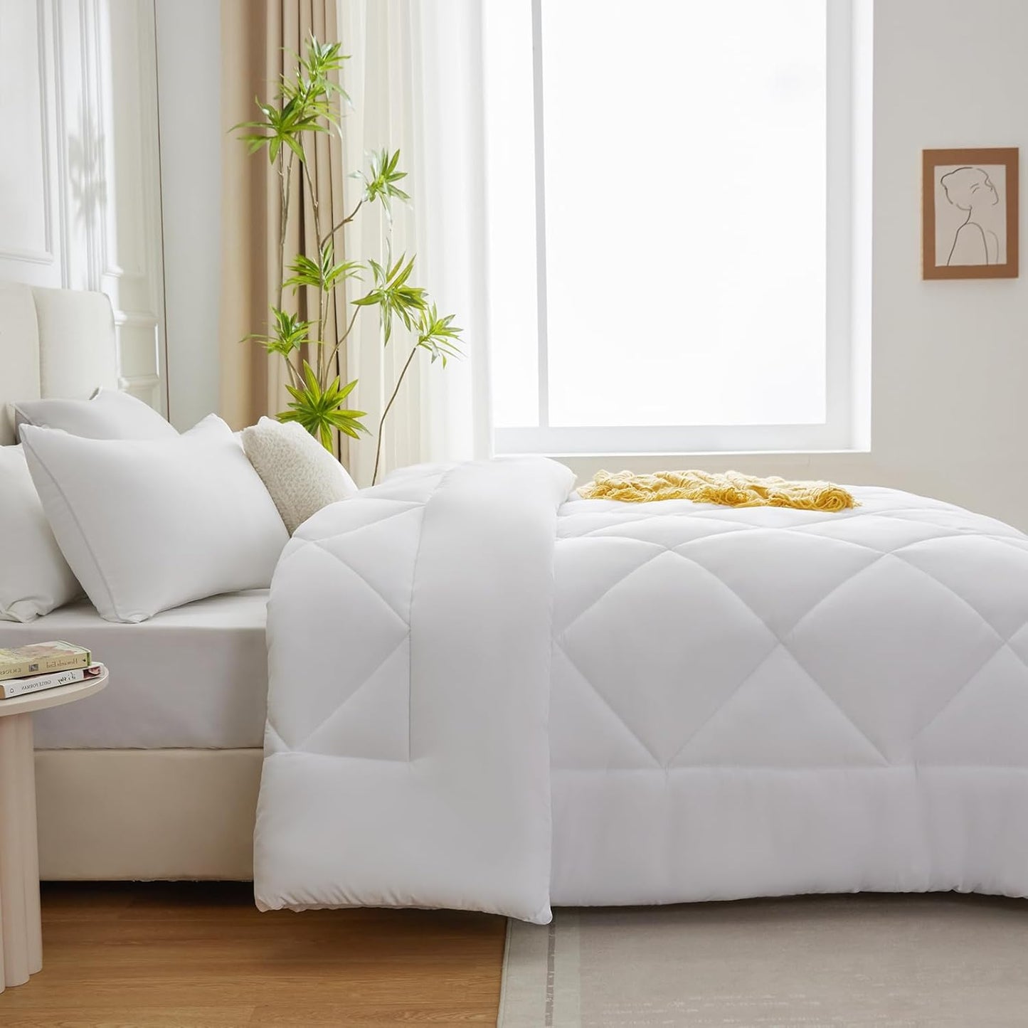 Couette Hiver 450 GSM | Microfibre Blanche, Chaude et Douillette