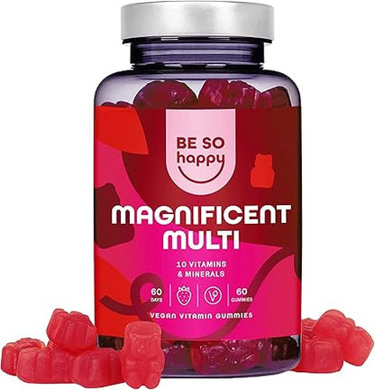 Gummies Multivitaminées | 60 Jours | BeSoHappy® MAGNIFICENT MULTI – Énergie & Immunité 💪