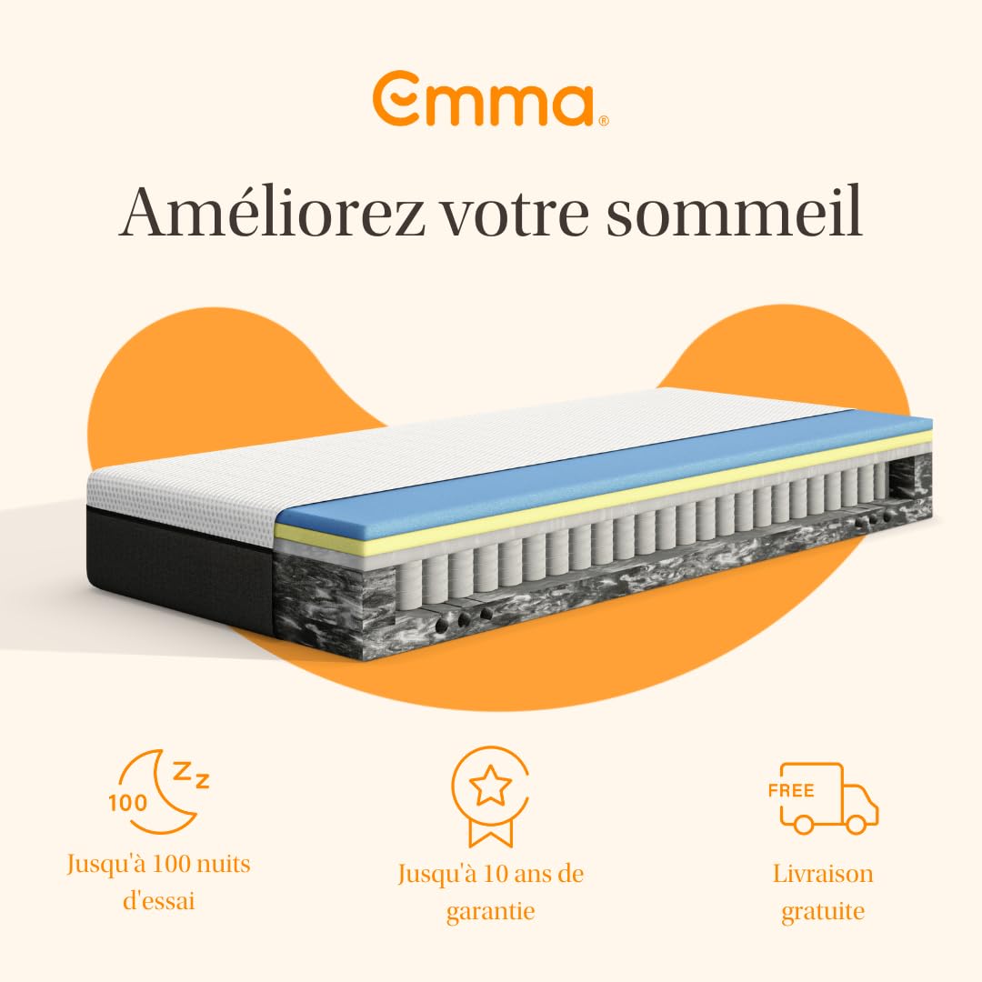 Emma Hybride Matelas | 5 Zones de Confort, Hauteur 25 cm