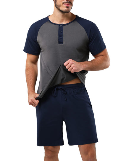 Pyjama Homme Coton Été – Ensemble Confortable et Décontracté