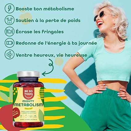 Gummies Métabolisme & Perte de Poids | BeSoHappy® MENTABOLISM – Brûle-Graisse Naturel 🍏