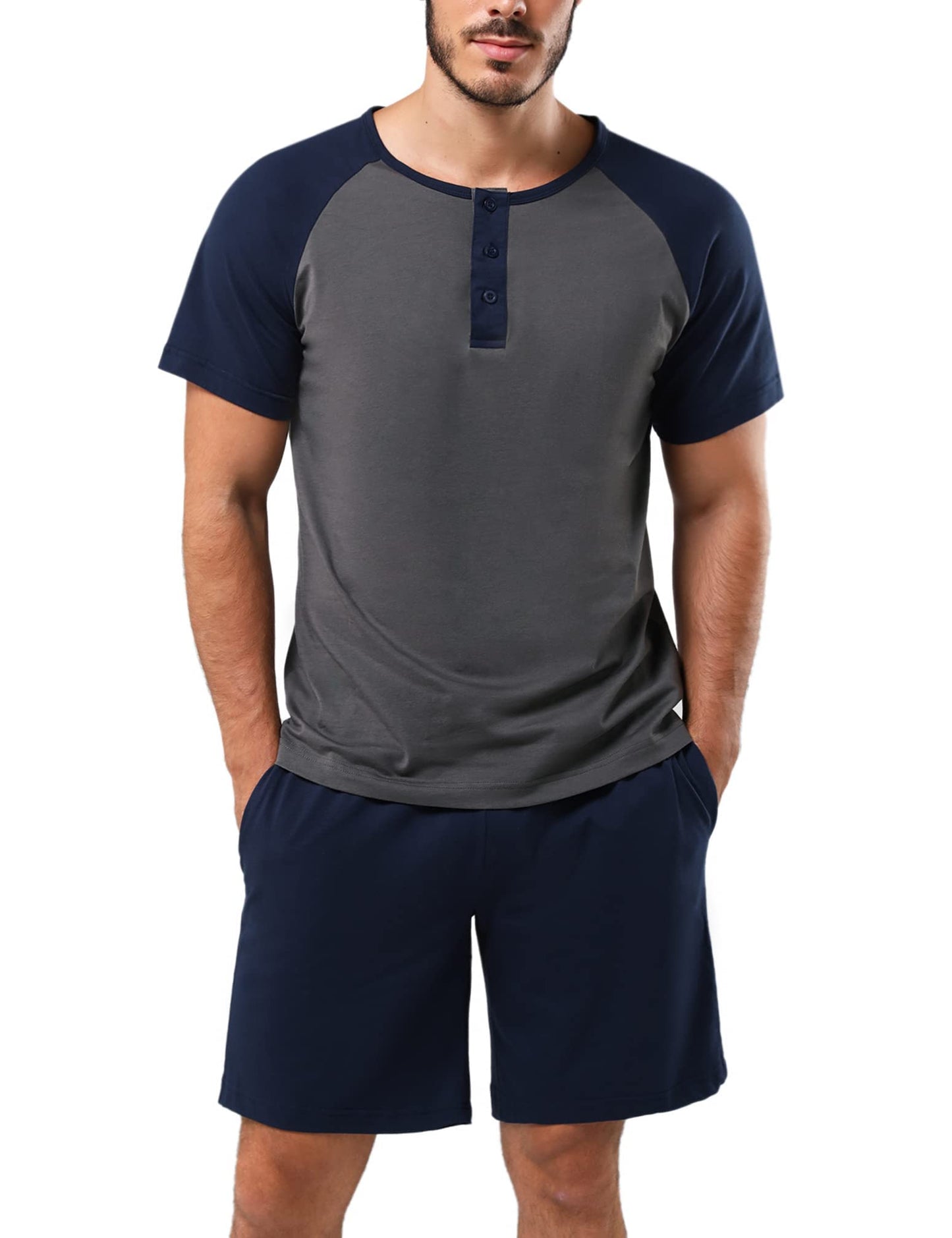 Pyjama Homme Coton Été – Ensemble Confortable et Décontracté