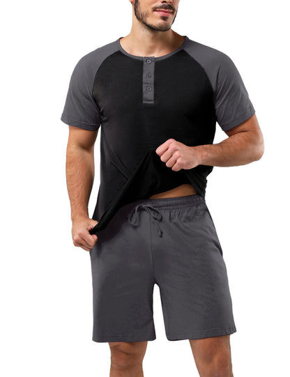 Pyjama Homme Coton Été – Ensemble Confortable et Décontracté