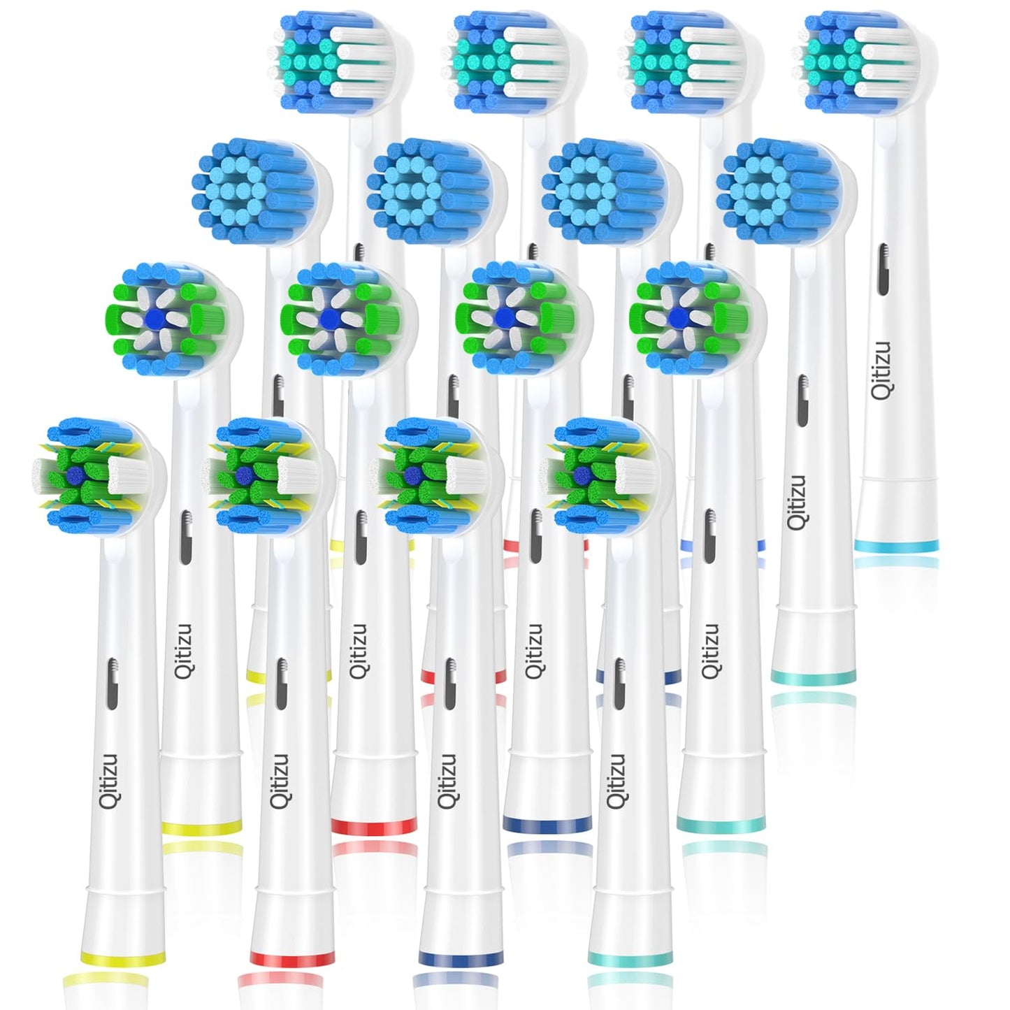 Brossettes Compatibles avec Oral-B – Lot de 16 Têtes de Rechange pour Brosse à Dents Électrique