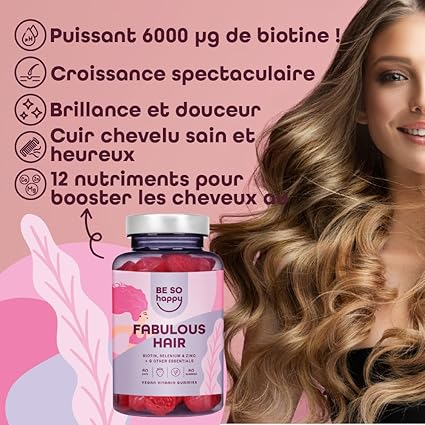 Gummies Pousse Cheveux | 60 Jours | FABULOUS HAIR – Croissance & Fortification 🌿