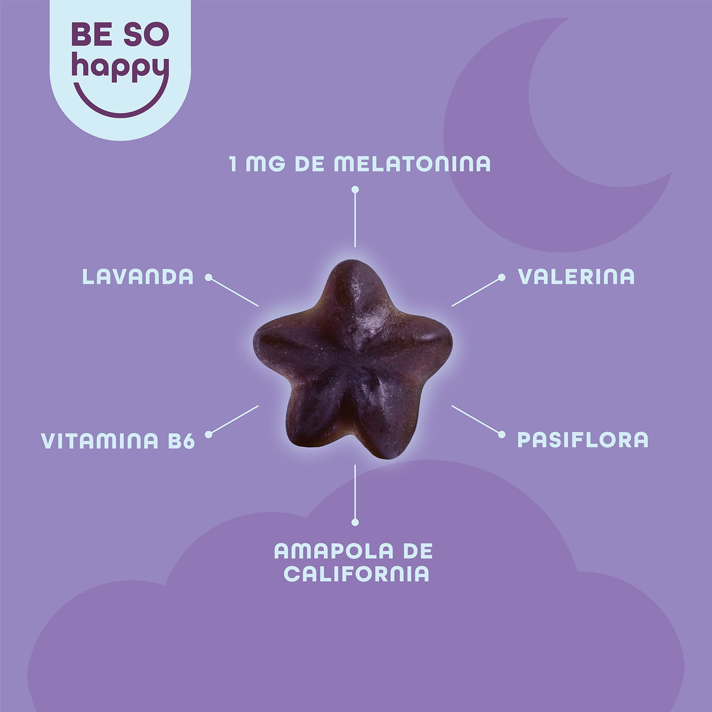 Mélatonine Gummies | 60 Jours | BeSoHappy® SWEET DREAMS – Pour un Sommeil Réparateur 🌙