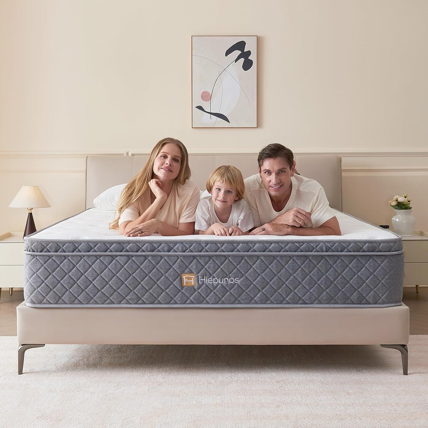 Hiepunos Matelas | Hybride à Ressorts Ensachés et Mémoire de Forme