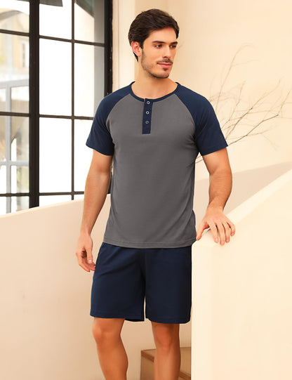 Pyjama Homme Coton Été – Ensemble Confortable et Décontracté