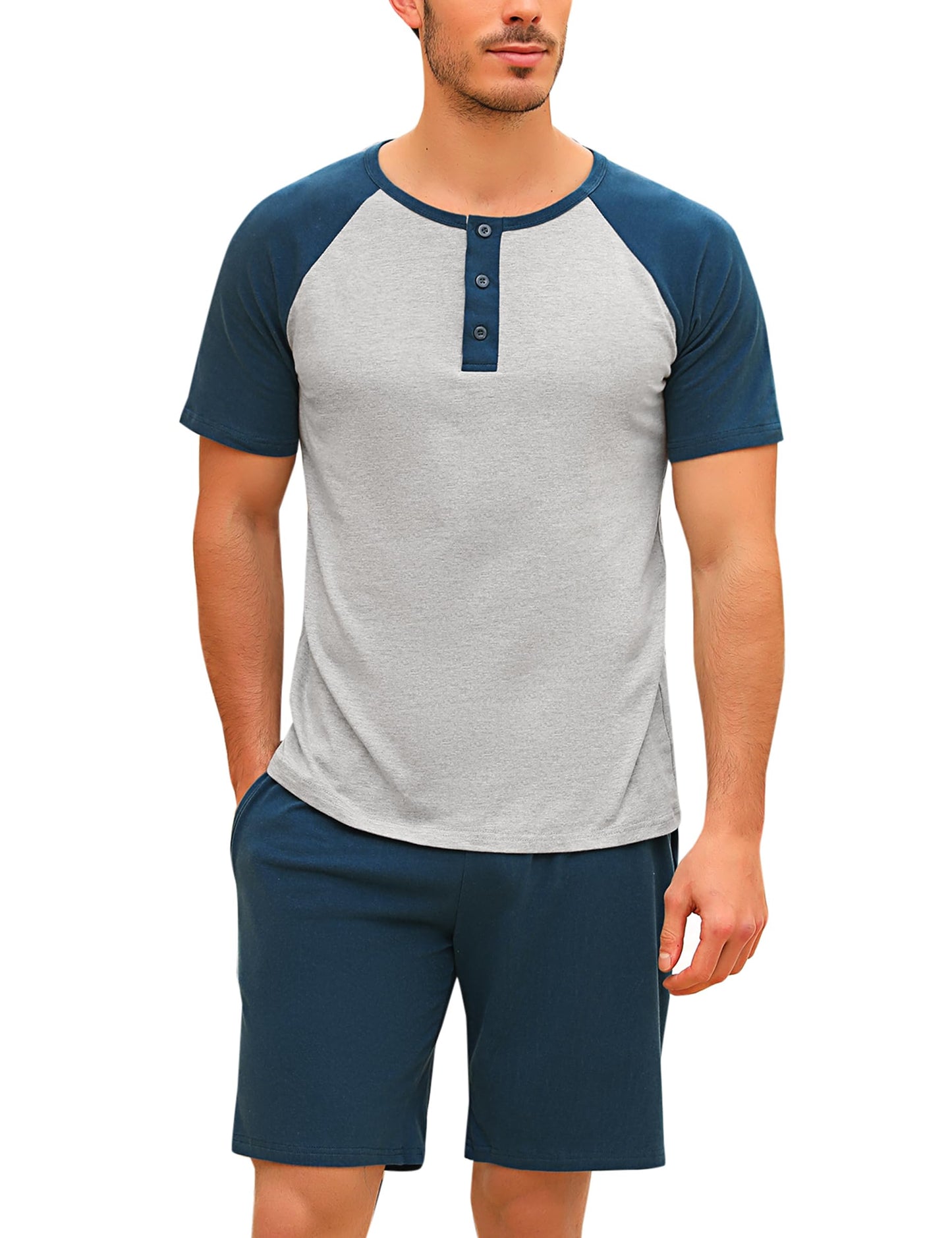 Pyjama Homme Coton Été – Ensemble Confortable et Décontracté