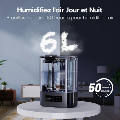 Humidificateur Ultrason 6L Silencieux – Confort et Air Purifié