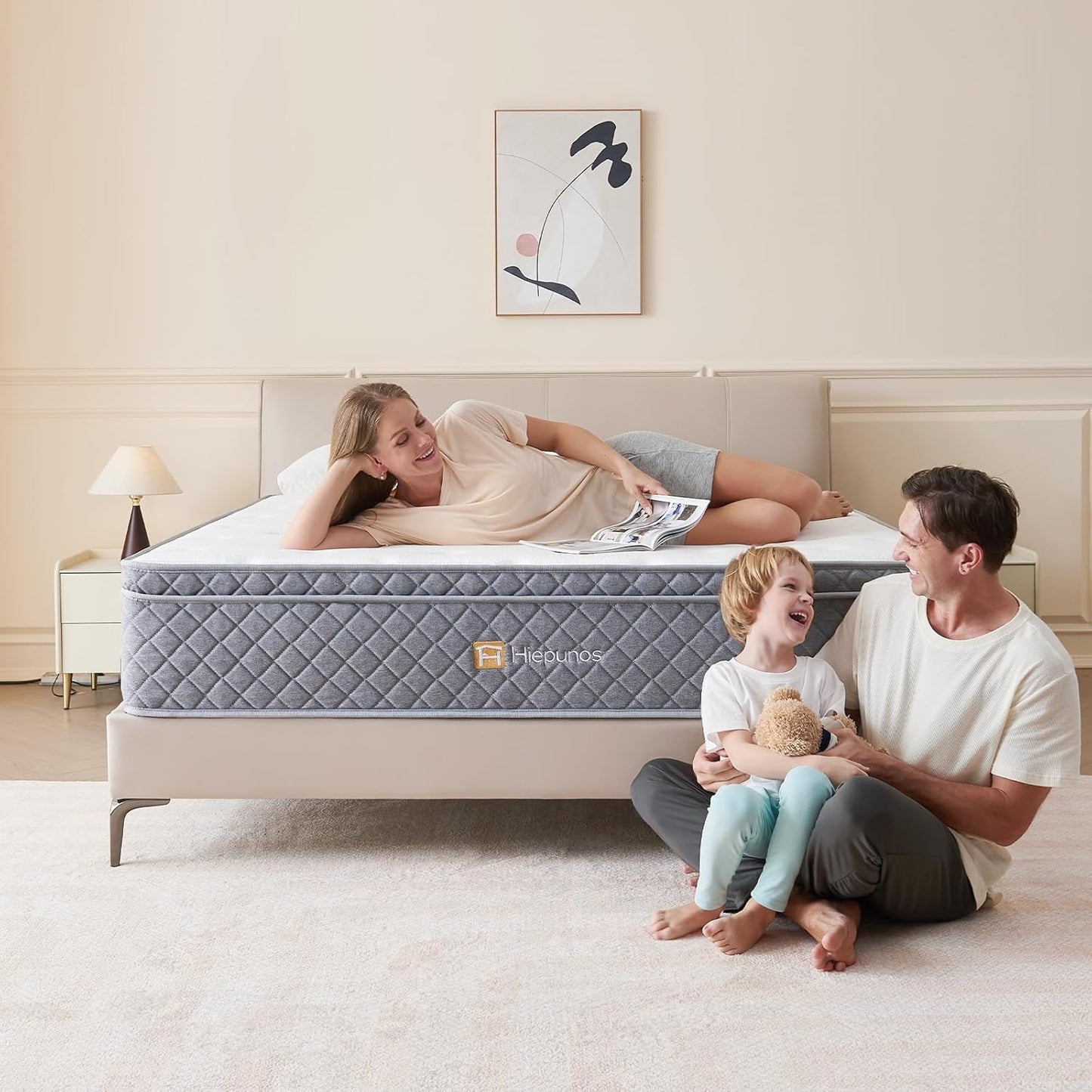 Hiepunos Matelas | Hybride à Ressorts Ensachés et Mémoire de Forme