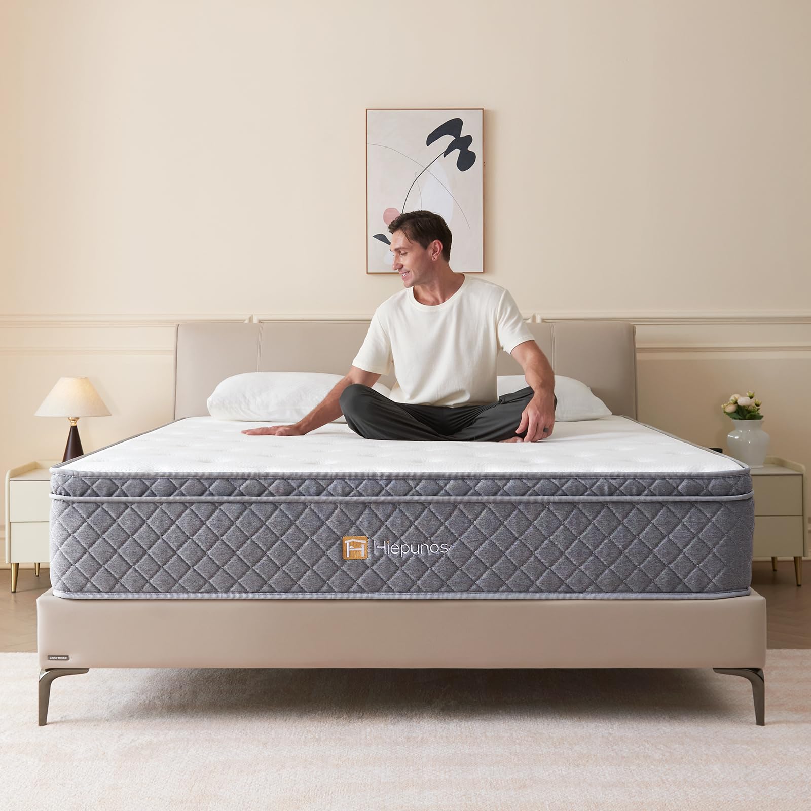 Hiepunos Matelas | Hybride à Ressorts Ensachés et Mémoire de Forme