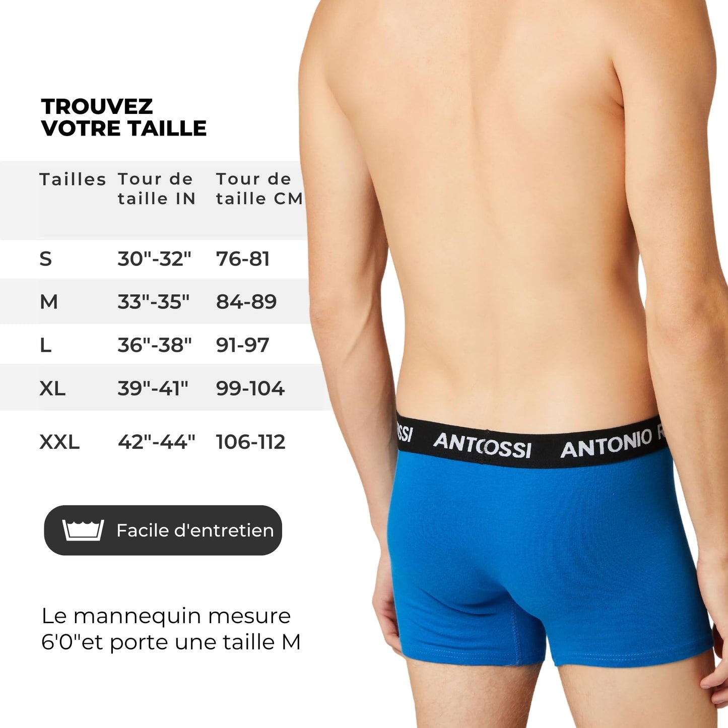 Lot de 12 Boxers Ajustés pour Hommes