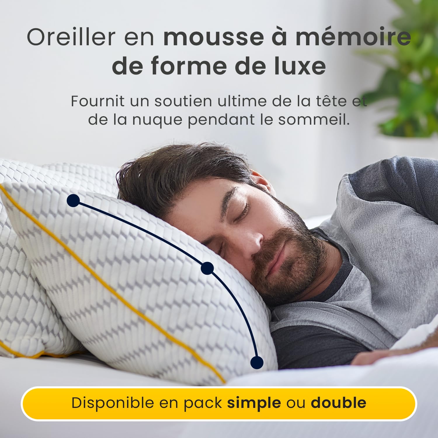 Oreillers Mémoire de Forme Ajustable – Fraîcheur Gel & Housse Bambou